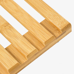 Large Bamboo Plant Pot Tray with Wheels and Thick Base