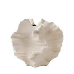 European White Frosted Ceramic Vase - Modern Home Décor