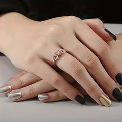 Anchored in Infinity Heart Ring - Dual Color Design