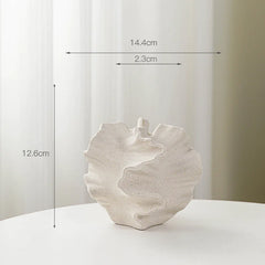 European White Frosted Ceramic Vase - Modern Home Décor
