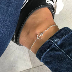 Women's Anklet with Anchor Design
