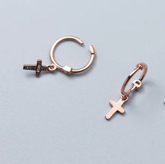 S925 Silver Cross Earrings for Women
