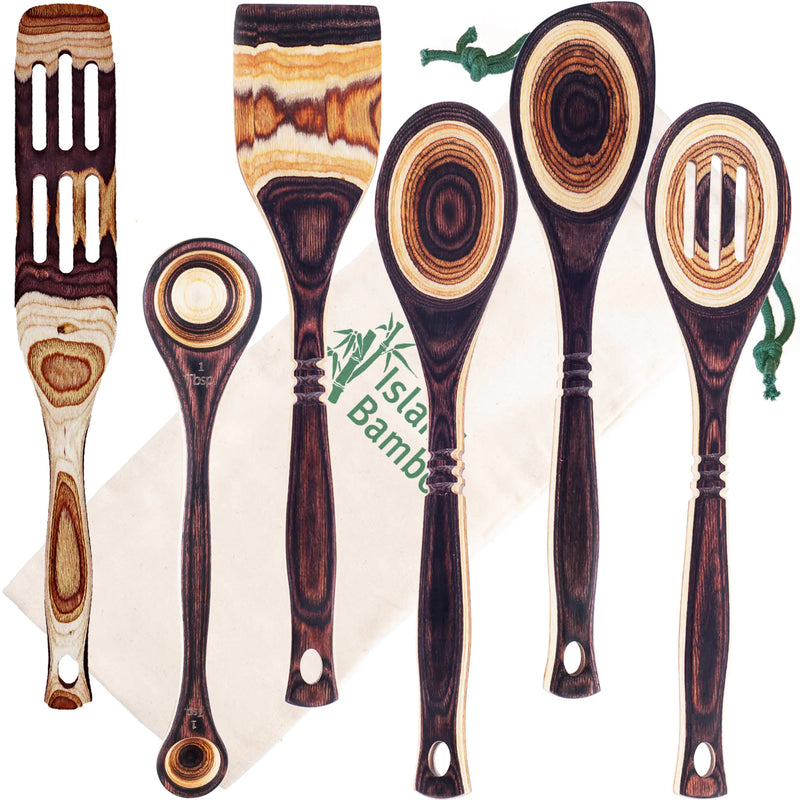 Island Bamboo Pakkawood 6-Piece Utensil Set