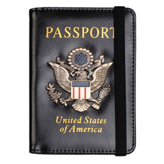 RFID Blocking Passport Holder - Leather Travel Wallet Organizer