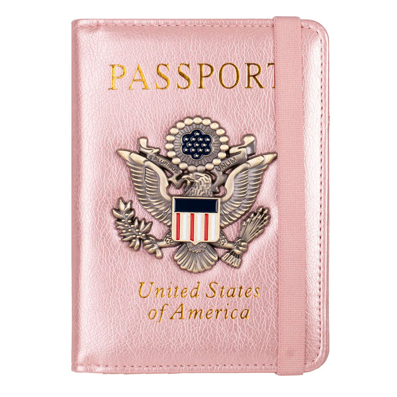RFID Blocking Passport Holder - Leather Travel Wallet Organizer