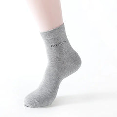 Men's Bamboo Fiber Mid-Tube Socks - Breathable Cotton Blend