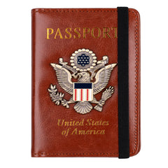RFID Blocking Passport Holder - Leather Travel Wallet Organizer