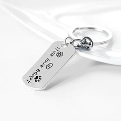 Live Love Adopt Dog Paw Necklace or Keychain - Rescue Pet Jewelry