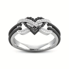 Anchored in Infinity Heart Ring - Dual Color Design