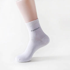 Men's Bamboo Fiber Mid-Tube Socks - Breathable Cotton Blend