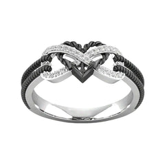 Anchored in Infinity Heart Ring - Dual Color Design