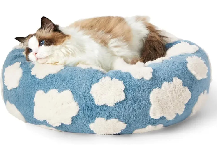 Lesure Beds for Indoor Cats - Soft Cloud & Floral Pet Beds