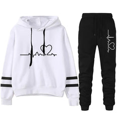 Women's Stripe Hoodie Tracksuit Set | Autumn Winter Sweatshirt Sweatpant Athleisure