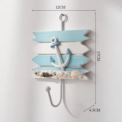 36 Styles Mediterranean Wooden Boat Anchor Lighthouse Collection Wall Hook | Nautical Decor