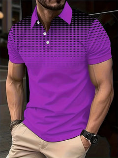 3D Dots Graphic Polo Shirt - Men's Breathable Summer Golf & Street Wear
