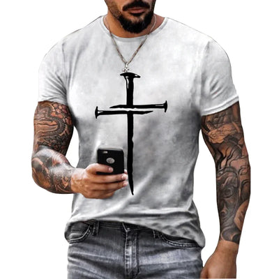 Christ Jesus 3D Cross T-Shirt - Vintage Harajuku Christian Tee