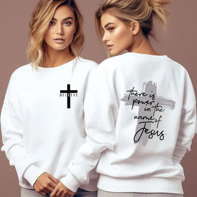 Christian Faith Sweatshirt - Power in The Name of Jesus Sweatshirt for Women