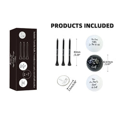 Funny Golf Gift Set for Men - 3 Balls, 3 Tees & Ball Marker