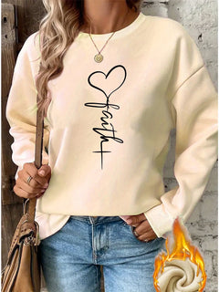 Heart & Cross Pattern Pullover - Cozy Faith Inspired Sweater