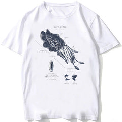 Sea Creature Anatomy Collection T-Shirt - Ocean Lover Beach Diving Tee