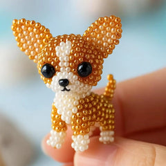 Dog Bead Embroidery Kit - 3D Beaded Dog Art DIY Craft for Home Decor