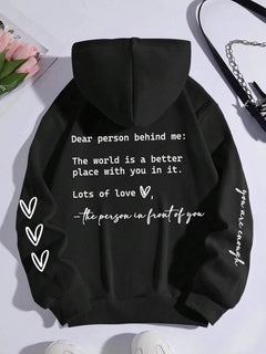 Dear Person Behind Me Hoody - Inspirational Graphic Sweatshirt