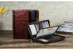 RFID Leather Passport Holder - Family Travel Organizer Wallet