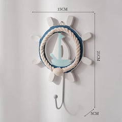 36 Styles Mediterranean Wooden Boat Anchor Lighthouse Collection Wall Hook | Nautical Decor