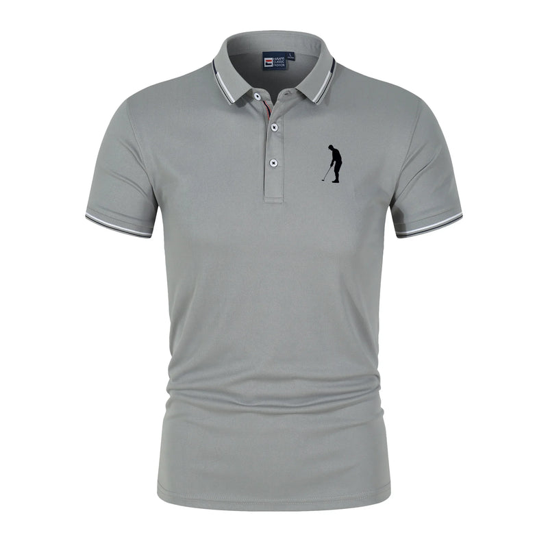 Men's Solid Quick-Dry Golf Polo - Business Casual & Athletic