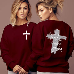 Christian Faith Sweatshirt - Power in The Name of Jesus Sweatshirt for Women