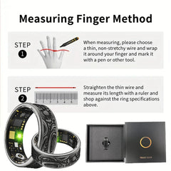 Smart Ring Health Tracker - Vintage Textured Design | Sleep & Heart Rate Monitor