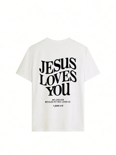 Women's Breathable Jesus Loves You Short Sleeve Print T-Shirt | Summer Harajuku Streetwear