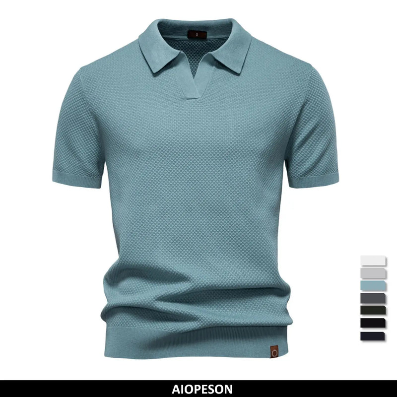 Men's Premium Golf Polo Shirt - Solid Breathable Performance Fabric