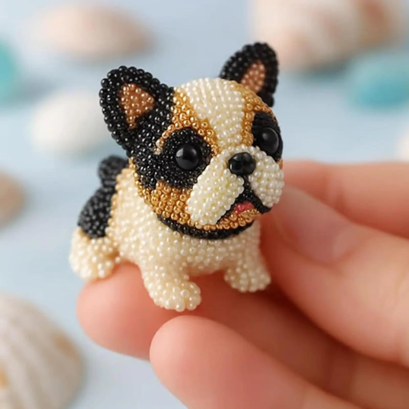 Dog Bead Embroidery Kit - 3D Beaded Dog Art DIY Craft for Home Decor