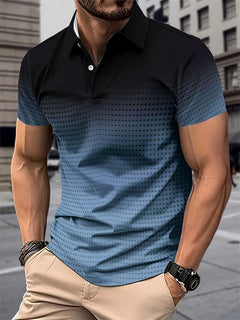 3D Dots Graphic Polo Shirt - Men's Breathable Summer Golf & Street Wear