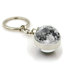 Space Keychain - Solar System Planet Glass Ball Keyring | Moon Earth Mars Sun
