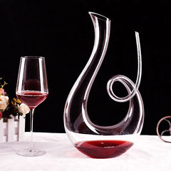 Swan Crystal Wine Decanter 1500ml - Spiral Aerator Champagne Bottle
