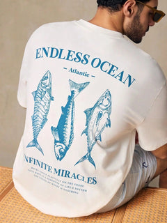 Fish Graphic T-Shirt - Endless Ocean Coastal Casual Short Sleeve Tee