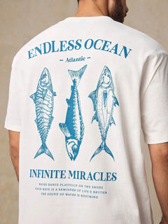 Fish Graphic T-Shirt - Endless Ocean Coastal Casual Short Sleeve Tee