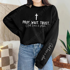 Christian Quote Crewneck Sweatshirt - Women's Oversized Inspirational Pullover