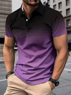 3D Dots Graphic Polo Shirt - Men's Breathable Summer Golf & Street Wear
