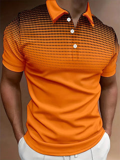 3D Dots Graphic Polo Shirt - Men's Breathable Summer Golf & Street Wear