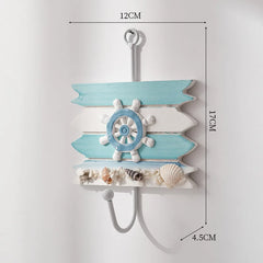 36 Styles Mediterranean Wooden Boat Anchor Lighthouse Collection Wall Hook | Nautical Decor