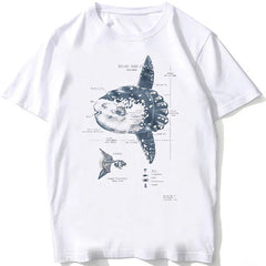Sea Creature Anatomy Collection T-Shirt - Ocean Lover Beach Diving Tee