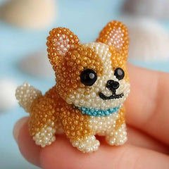Dog Bead Embroidery Kit - 3D Beaded Dog Art DIY Craft for Home Decor