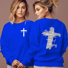 Christian Faith Sweatshirt - Power in The Name of Jesus Sweatshirt for Women