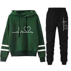 Women's Stripe Hoodie Tracksuit Set | Autumn Winter Sweatshirt Sweatpant Athleisure