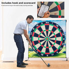 Golf Chipping Practice Mat Set - Indoor Outdoor Training Game with 16 Balls