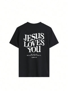 Women's Breathable Jesus Loves You Short Sleeve Print T-Shirt | Summer Harajuku Streetwear