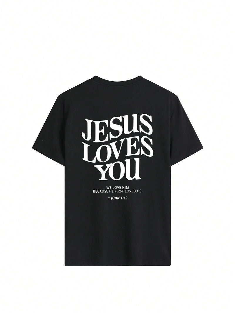Women's Breathable Jesus Loves You Short Sleeve Print T-Shirt | Summer Harajuku Streetwear